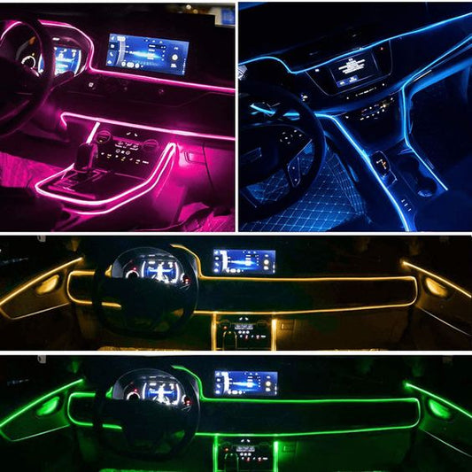Banda decorativa auto LED 3 metri, pentru interior